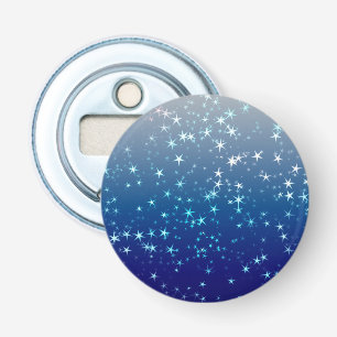 Christmas Sparkles Stars Blue Sky Bottle Opener