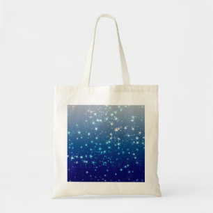 Christmas Sparkles Stars Blue Sky Tote Bag