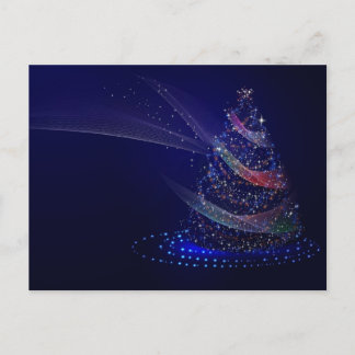 Christmas sparkling lights holiday tree postcard