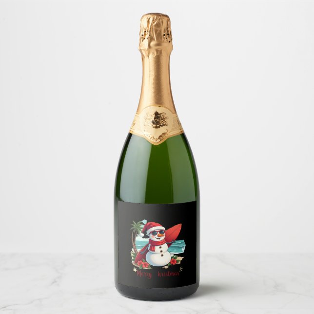 christmas  sparkling wine label (Front)