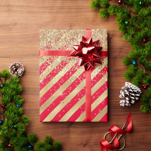 Christmas Sparkly Glitter Wrapping Paper (Holiday Gift)