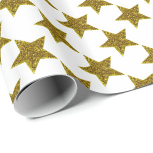 Christmas sparkly stars wrapping paper