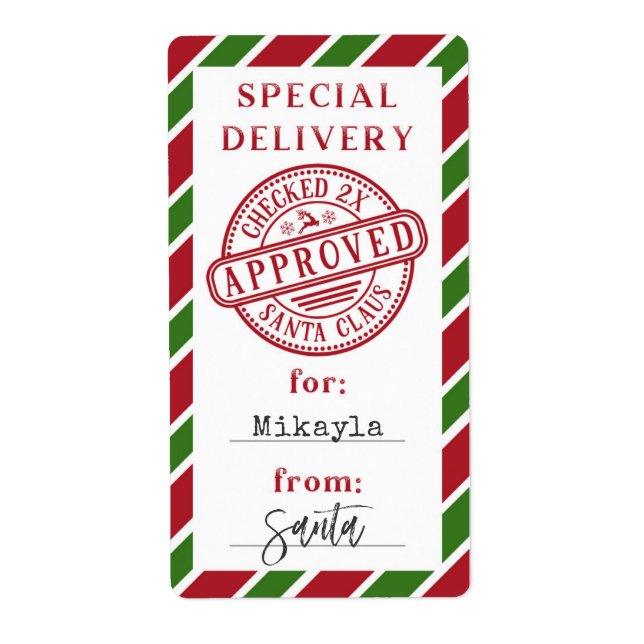 Christmas Special Delivery from Santa Gift Sticker (Front)