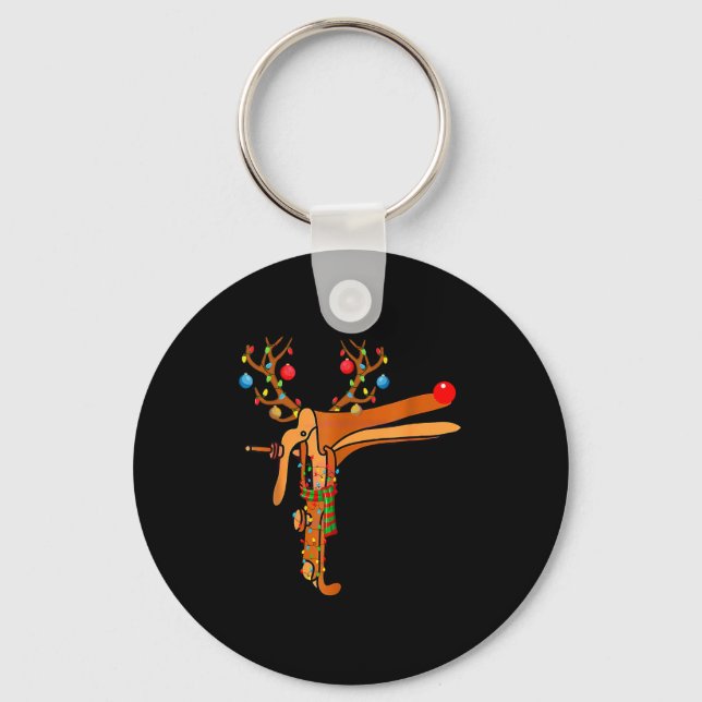 Christmas Speculum Reindeer Funny Xmas Nurse Midwi Key Ring (Front)