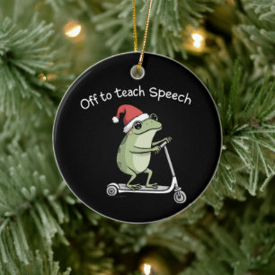 Christmas Speech Therapist SLP Communication Ceramic Ornament
