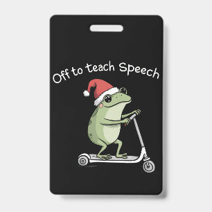 Christmas Speech Therapist SLP Communication  ID Badge