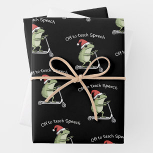 Christmas Speech Therapist SLP Communication Wrapping Paper Sheet
