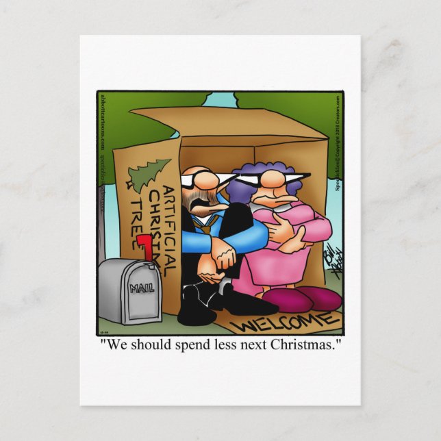 Christmas Spending Woes Humour Postcard (Front)