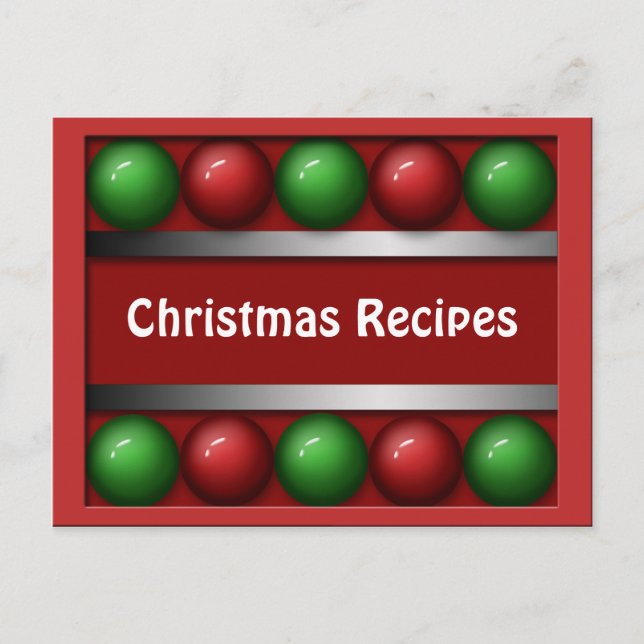 Christmas Spheres Recipe Cards (Front)