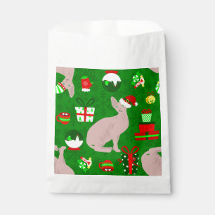 christmas sphynx cat santa sphinx  favour bag