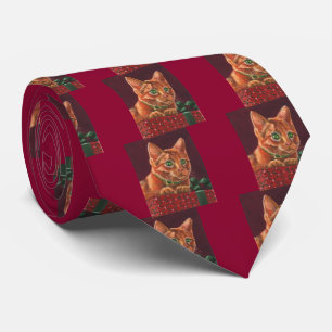 Christmas Sphynx Orange Tabby Tie