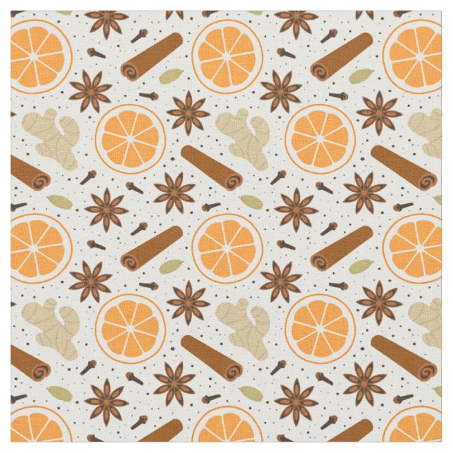 Christmas spices fabric (Close Up)