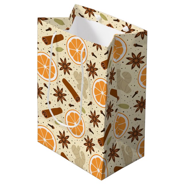 Christmas spices medium gift bag (Front Angled)