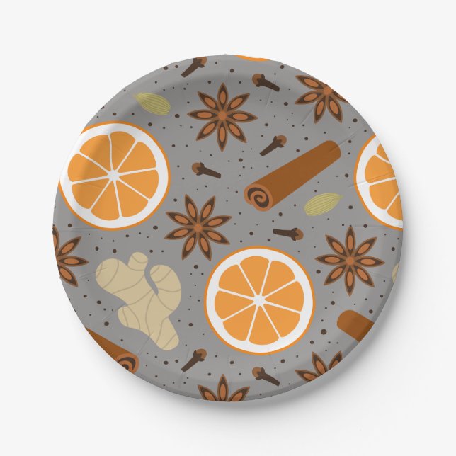 Christmas spices paper plate (Front)