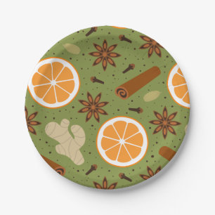 Christmas spices paper plate