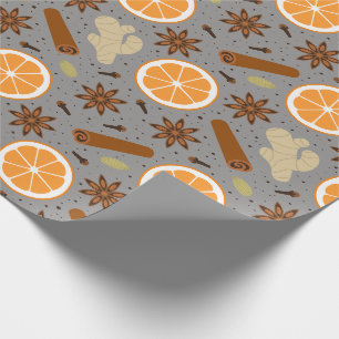 Christmas spices wrapping paper