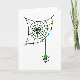 Christmas Spider Web Lights Goth Holiday Card