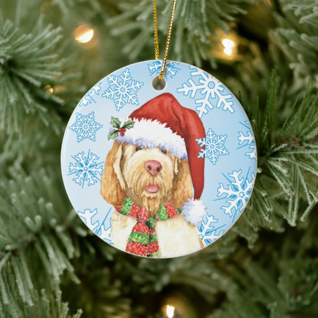 Christmas Spinone Italiano Ceramic Ornament (Tree)