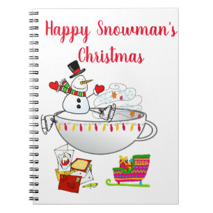 Christmas Spiral Notebook Snowman 