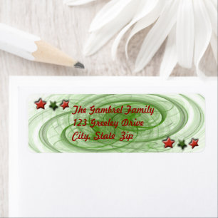 Christmas Spirals & Stars Return Address Label