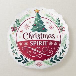 Christmas Spirit – A Celebration of Joy & Warmth ✨ Round Cushion