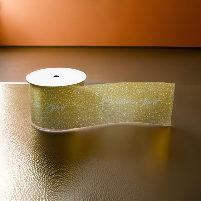 Christmas Spirit Gold Sparkle Satin Ribbon (Creator Uploaded)