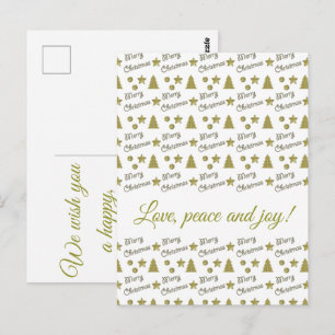 Christmas spirit - golden stars, Christmas trees Postcard
