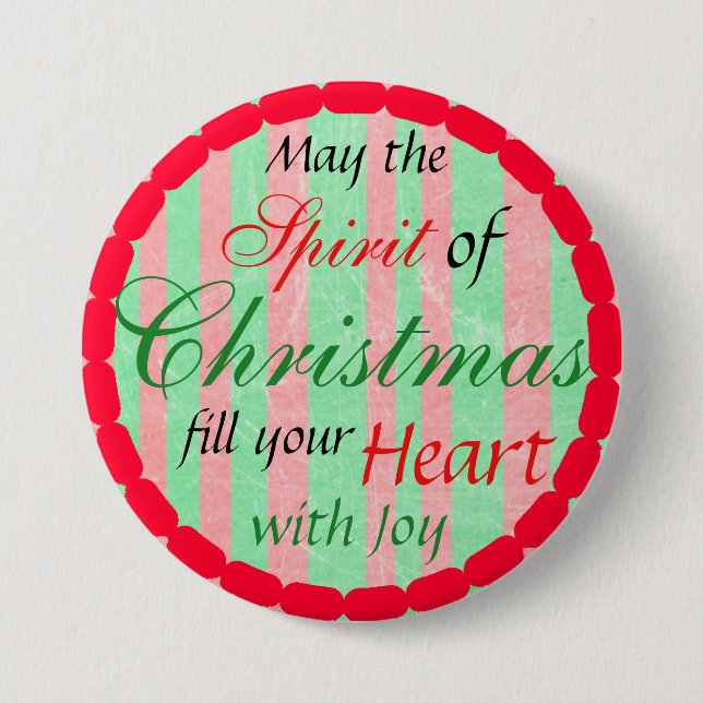 Christmas Spirit Holiday Season Button (Front)