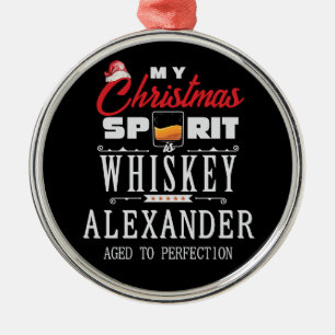 Christmas Spirit Is Whiskey Bourbon Xmas Gift Metal Ornament