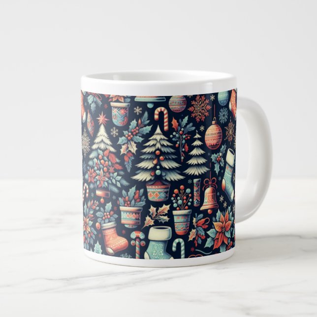 Christmas Spirit Large Coffee Mug (Front Right)