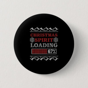 Christmas Spirit Loading 67 Meme Six Seven Holiday 6 Cm Round Badge