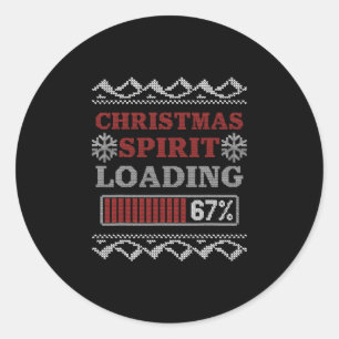 Christmas Spirit Loading 67 Meme Six Seven Holiday Classic Round Sticker
