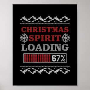 Christmas Spirit Loading 67 Meme Six Seven Holiday Poster
