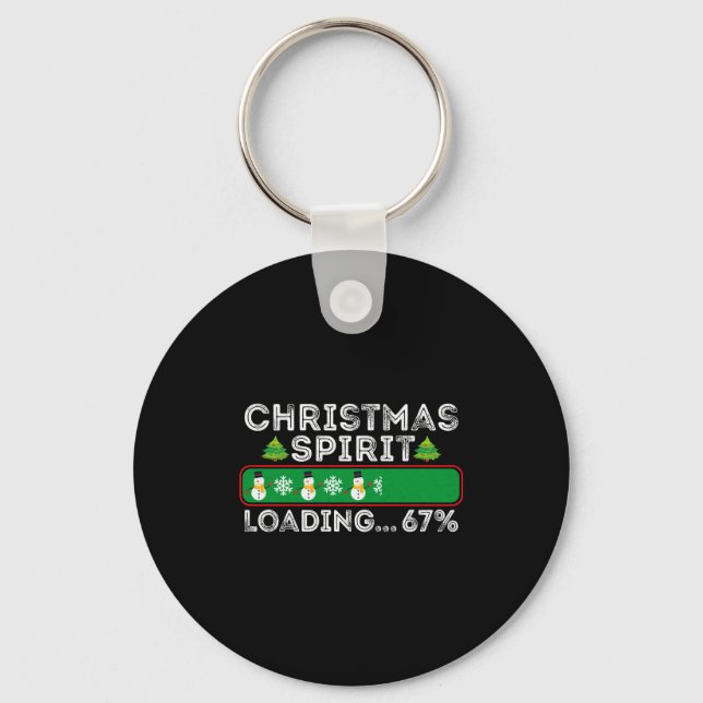 Christmas Spirit Loading 67 Six Seven Meme Funny S Key Ring (Front)