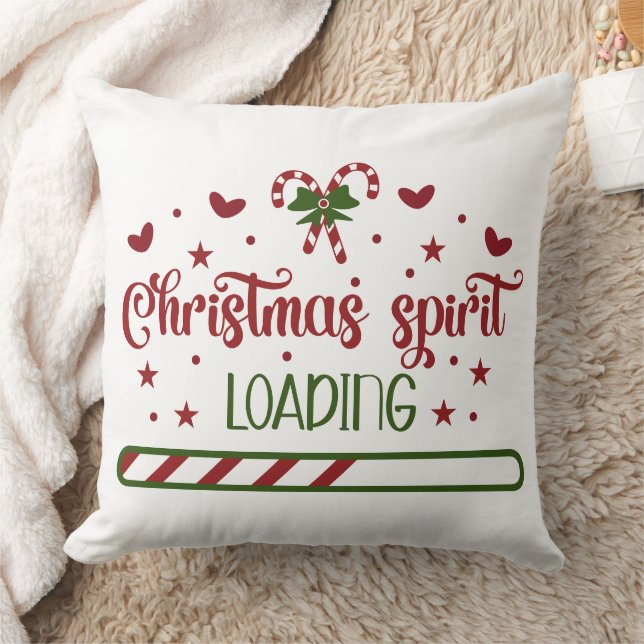 Christmas Spirit Loading Funny Holiday Cushion (Blanket)