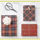 Christmas Spirit Plaids & Sparkle Gold Trim    Wrapping Paper Sheet<br><div class="desc">In the Christmas Spirit -- three patterned sheets -- with some sparkle and with a touch of glitter and some unique plaids -- a standout for gift wrapping.  Any design questions just send an email to charmdesignstudio@rcn.com and we'll be delighted to assist.</div>
