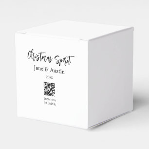 Christmas Spirit wedding couple name QR scan date Favour Box