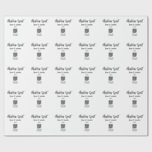 Christmas Spirit wedding couple name QR scan date Wrapping Paper