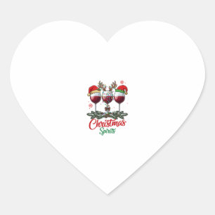 Christmas Spirits Wine Glasses Reindeer Antlers Pi Heart Sticker