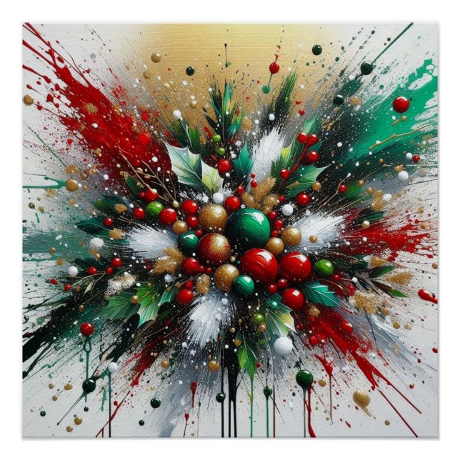 Christmas Splatter / White Bursts Poster (Front)