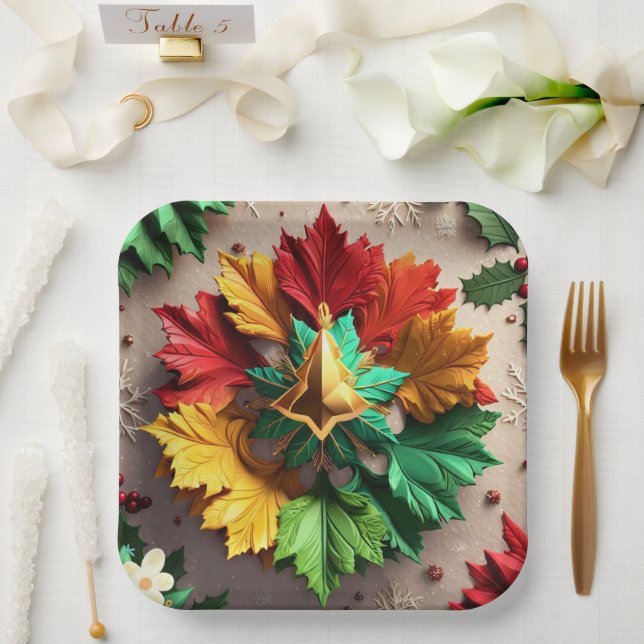 "Christmas Splendour" Paper Plate (Wedding)