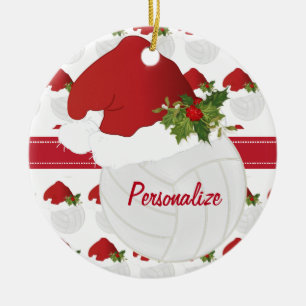 Christmas Sport Volleyball 🏐 Santa Hat 🎅 Ceramic Ornament