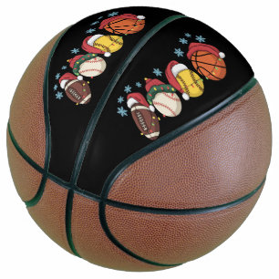 Christmas Sports Balls Lights Santa Family Sport Basketball