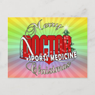 CHRISTMAS SPORTS MEDICINE DOCTOR HOLIDAY POSTCARD