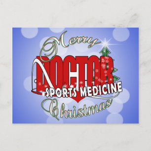 CHRISTMAS SPORTS MEDICINE DOCTOR HOLIDAY POSTCARD