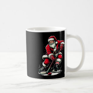 Christmas Sports Santa Plays Ice Hockey Coffee Mug