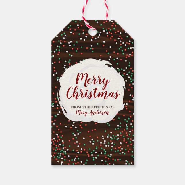 Christmas Sprinkles Chocolate Custom Label Tag (Front)