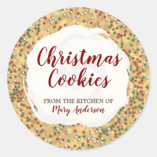 Christmas Sprinkles Cookie Custom Label Stickers