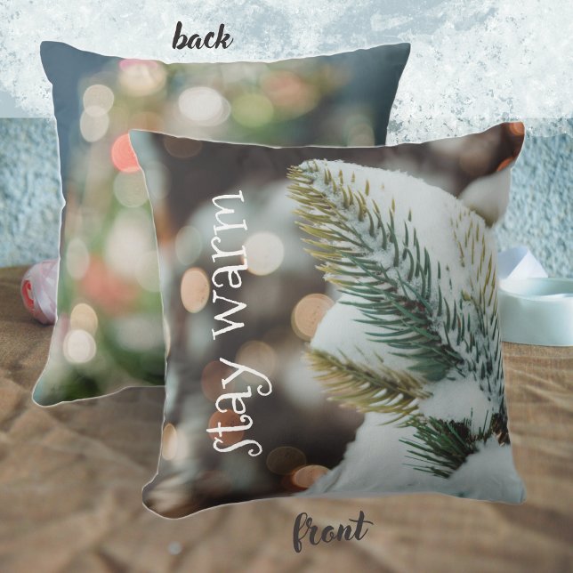 Christmas spruce branch and winter lights cushion (Creator Uploaded)