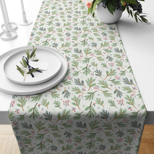Christmas Spruce Branches Short Table Runner